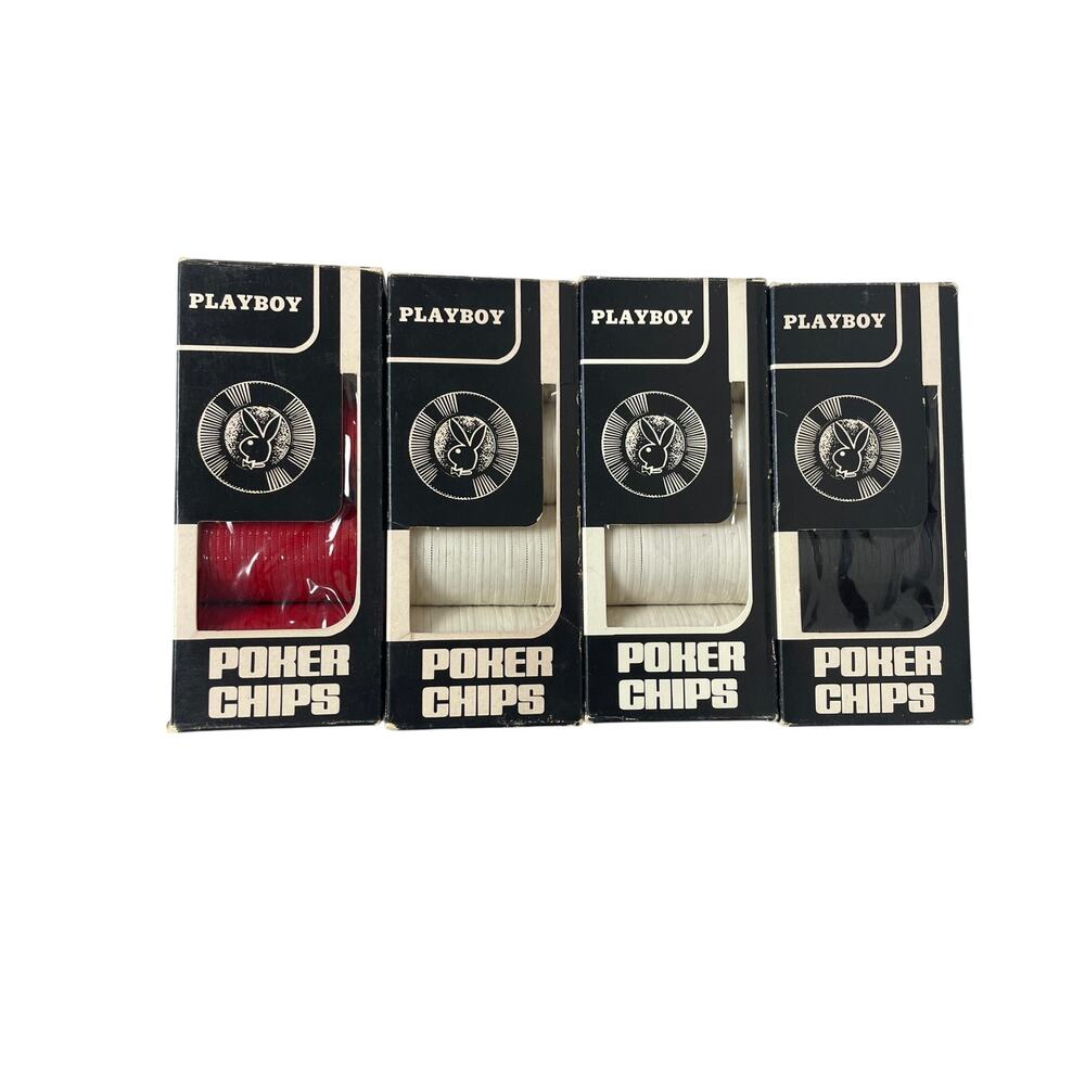 1974 Vintage Playboy Bunny Logo Poker Chips Set 400 Interlocking Plastic Chips